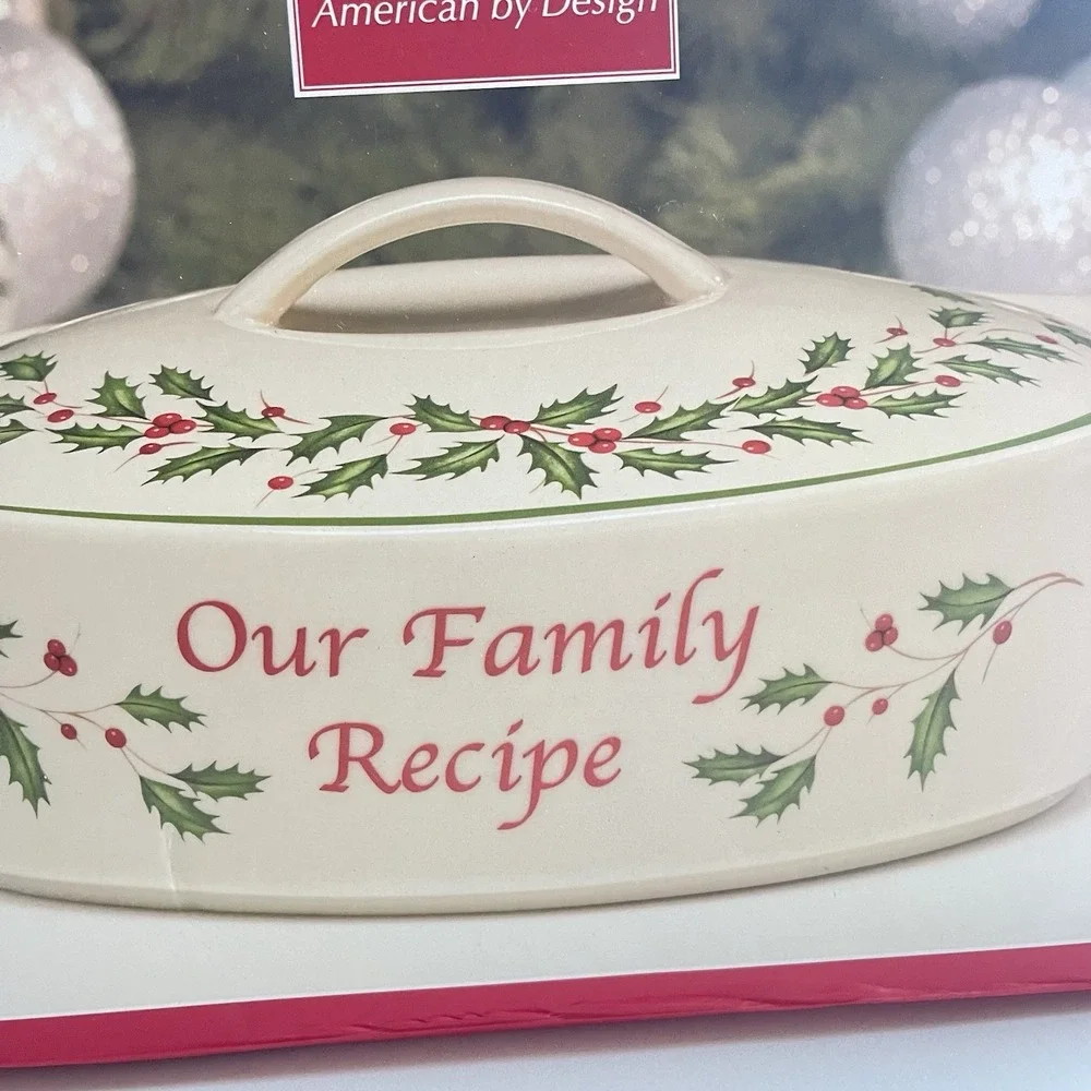 New Opened Box Lenox Our Family Recipe Holiday Covered‎ Serving Dish 64 oz